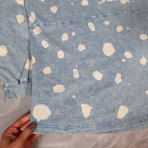 Walt Disney World Denim Style Bleached Spirit Jersey Adult M Oversized Blue - Picture 2 of 9